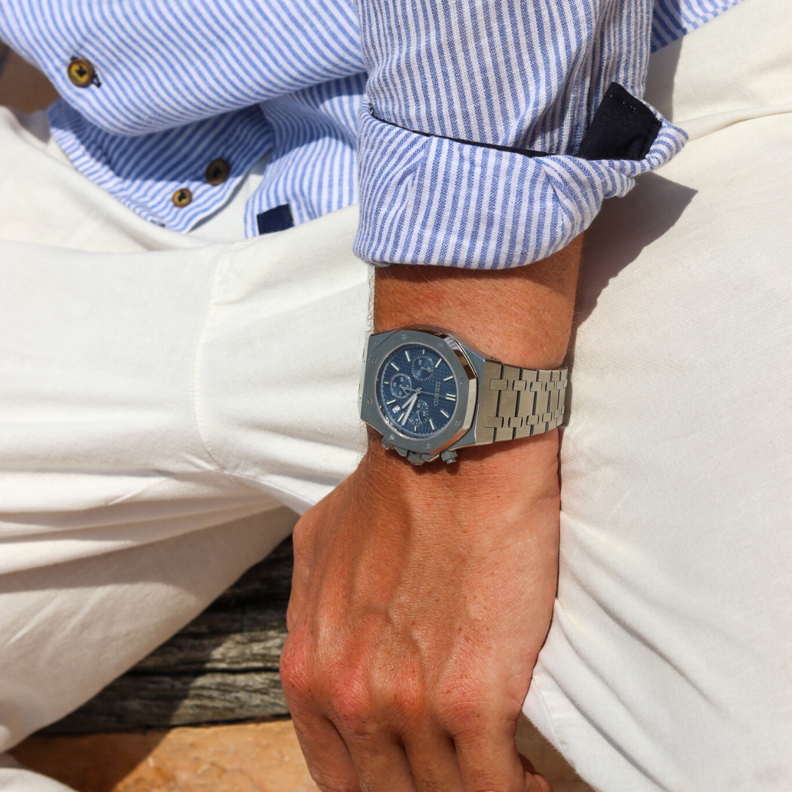 Kongelig Seikoak Blå Kronograf